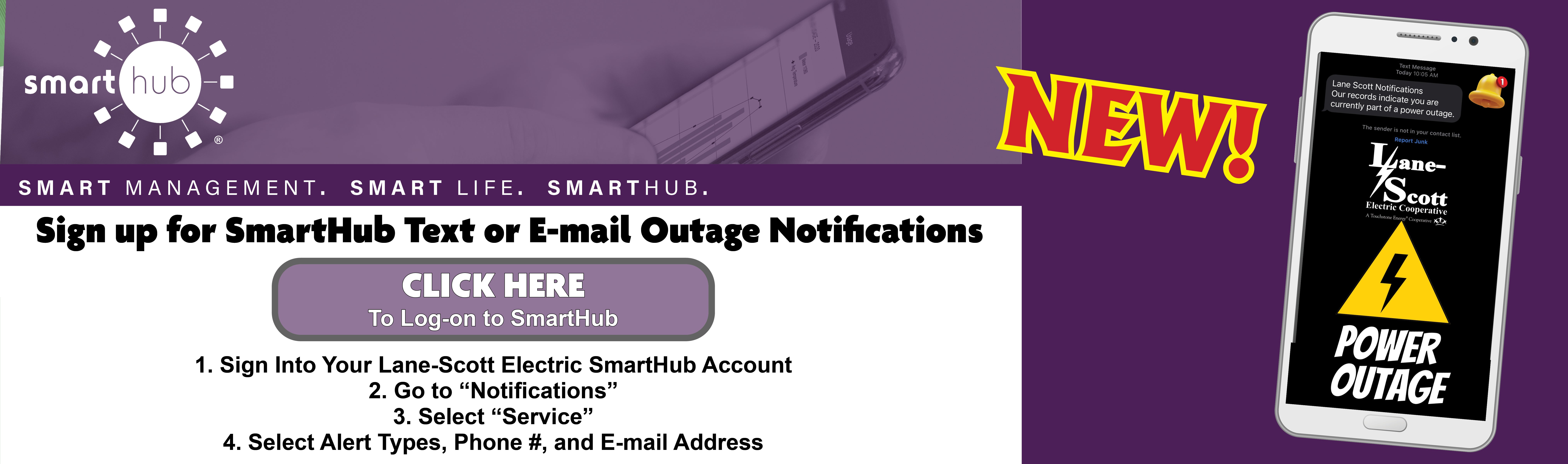 Outage Text and E-mail Notifications